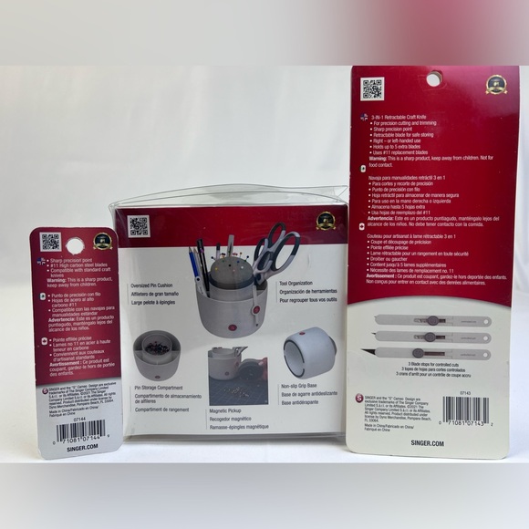 Singer Pin & Tool Caddy with Craft Knife & craft knife blade refill - Picture 2 of 15